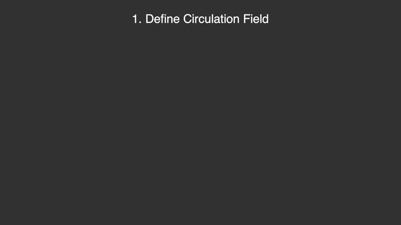 Field visualization showing circulation flow pattern