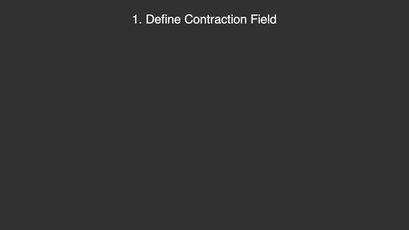 Field visualization showing contraction flow pattern