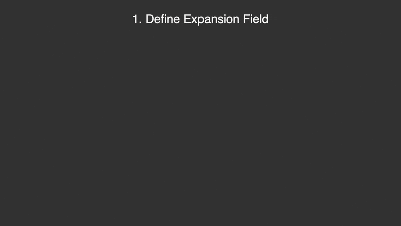 Field visualization showing expansion flow pattern